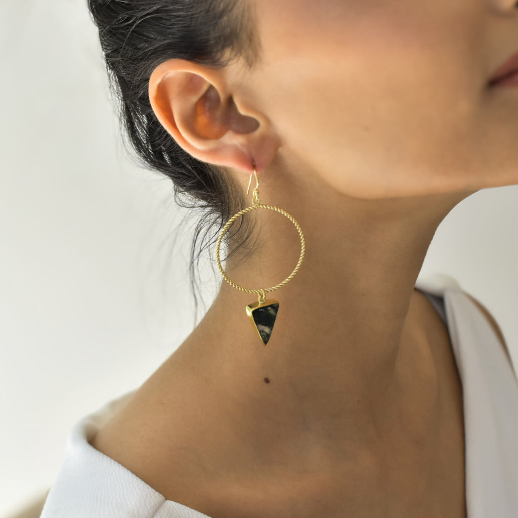 Nexus - Moss Agate Earrings Earrings