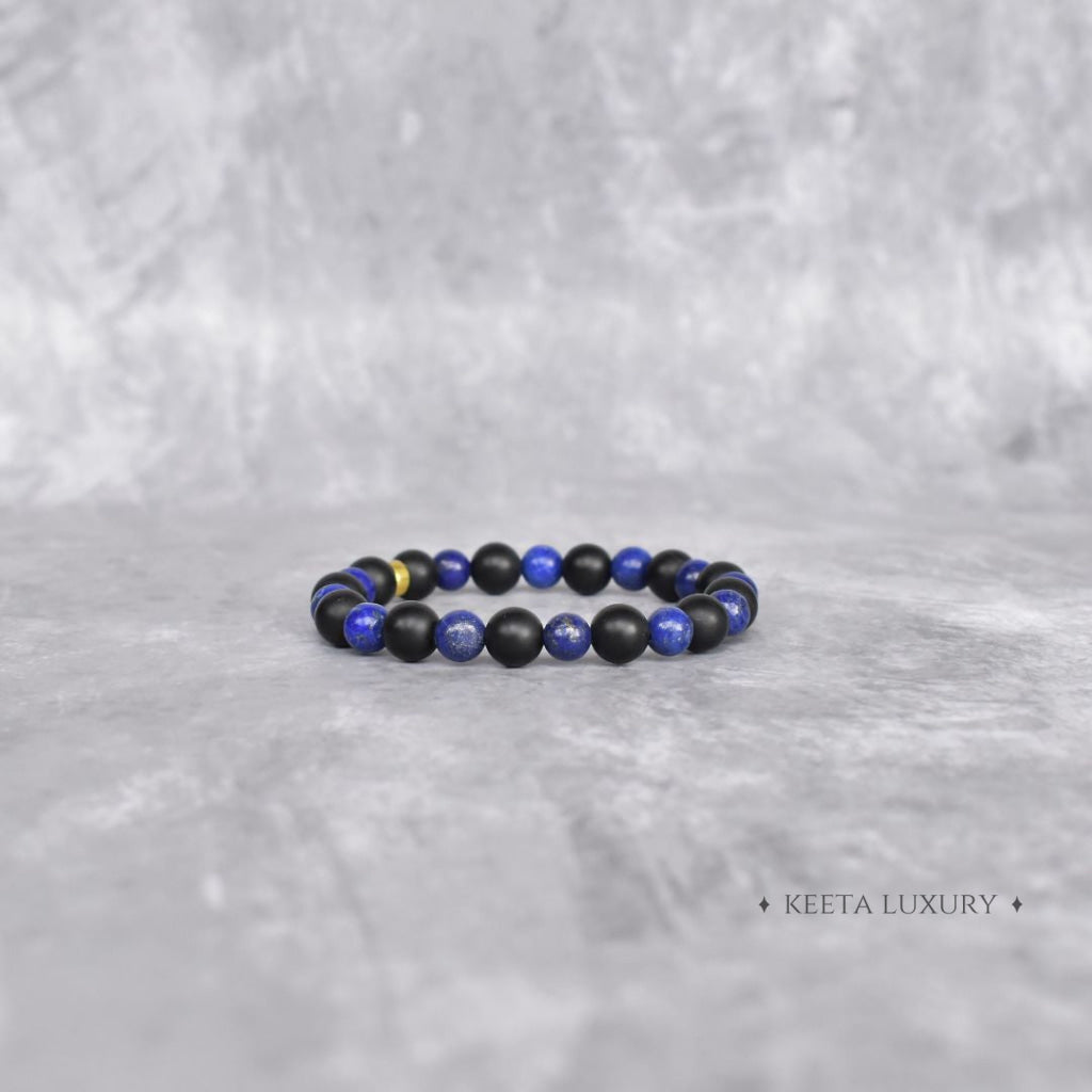 Night Sky - Lapis Lazuli And Onyx Bead Bracelet Bracelets