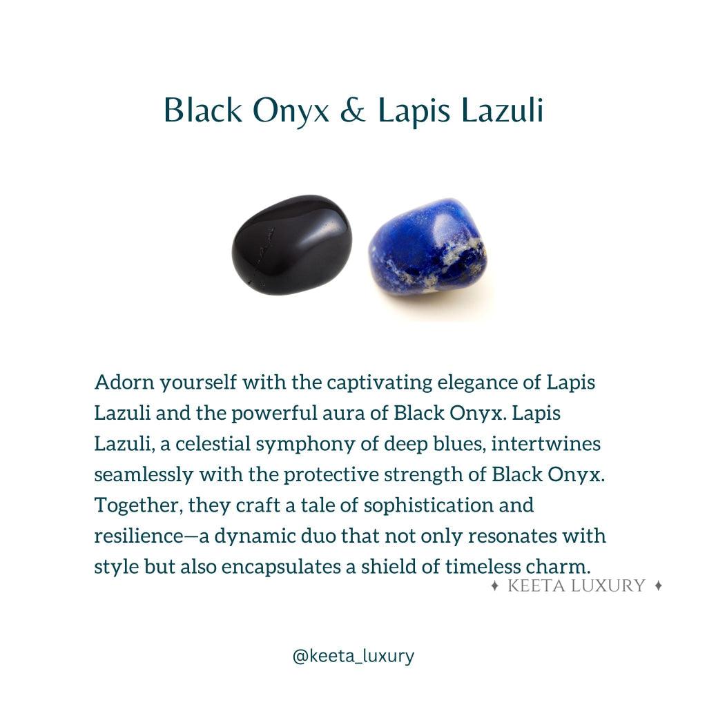 Night Sky - Lapis Lazuli and Onyx Bead Bracelet -