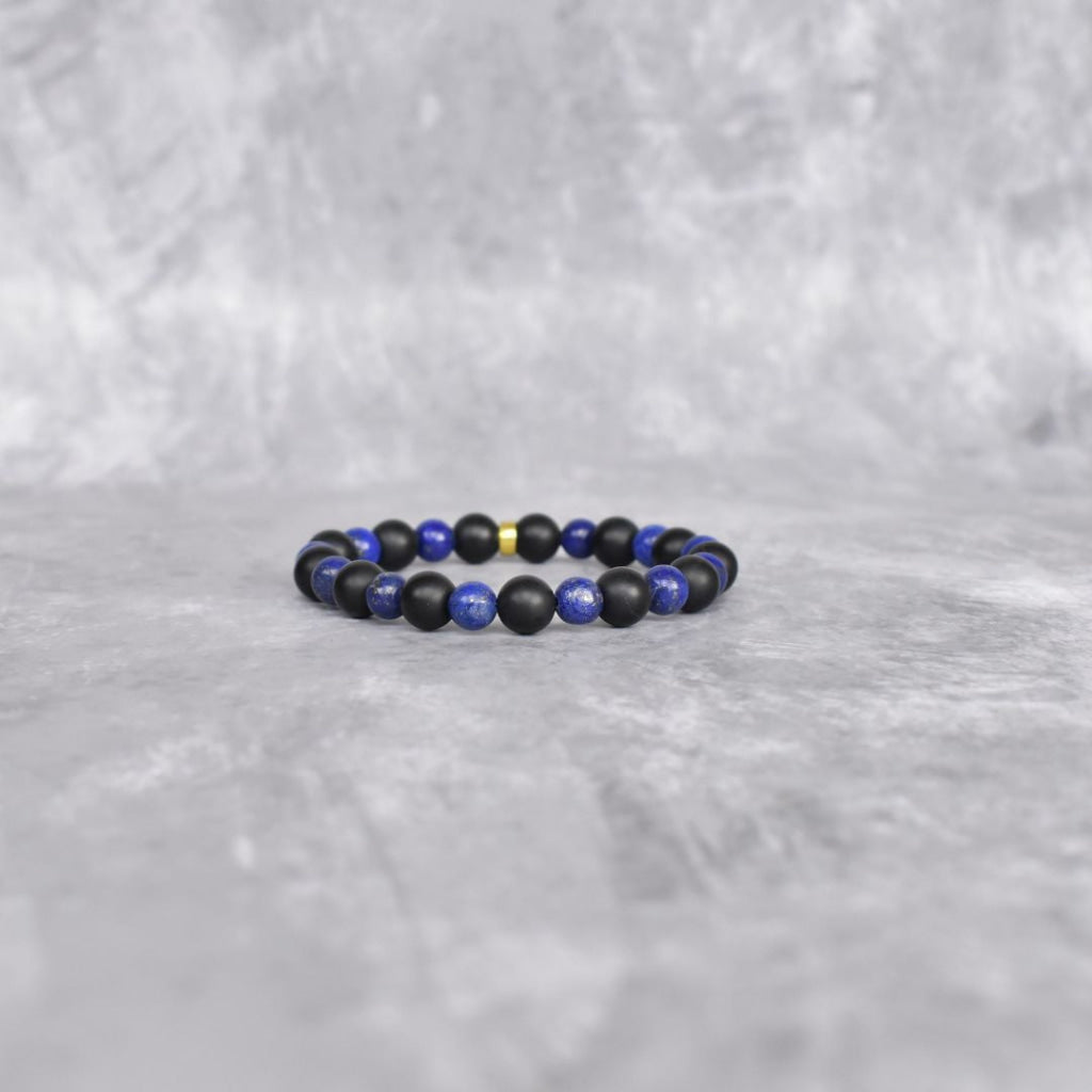 Night Sky - Lapis Lazuli And Onyx Bead Bracelet Bracelets