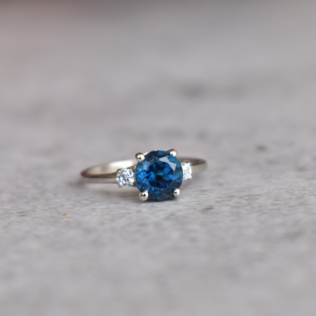 Oceanic Breeze - Blue Topaz Ring -