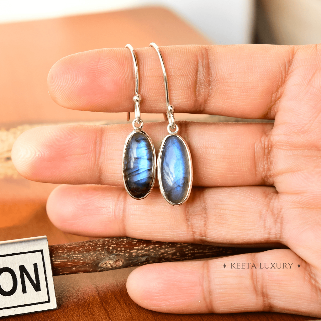 Oval Regency - Labradorite Earrings -