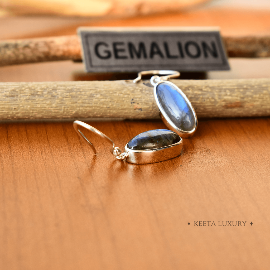 Oval Regency - Labradorite Earrings -