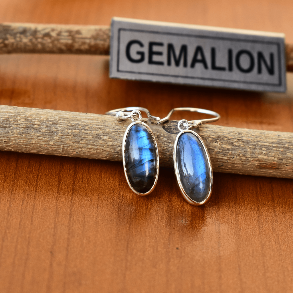 Oval Regency - Labradorite Earrings -