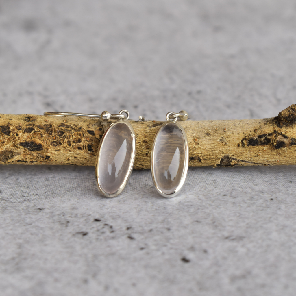 Oval Regency - Rose Quartz Dangles -