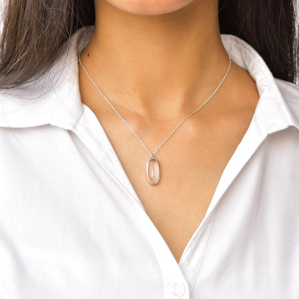 Oval Regency - Rose Quartz Necklace -