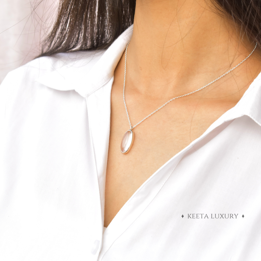 Oval Regency - Rose Quartz Necklace -
