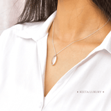 Oval Regency - Rose Quartz Necklace 18 Inches Necklace