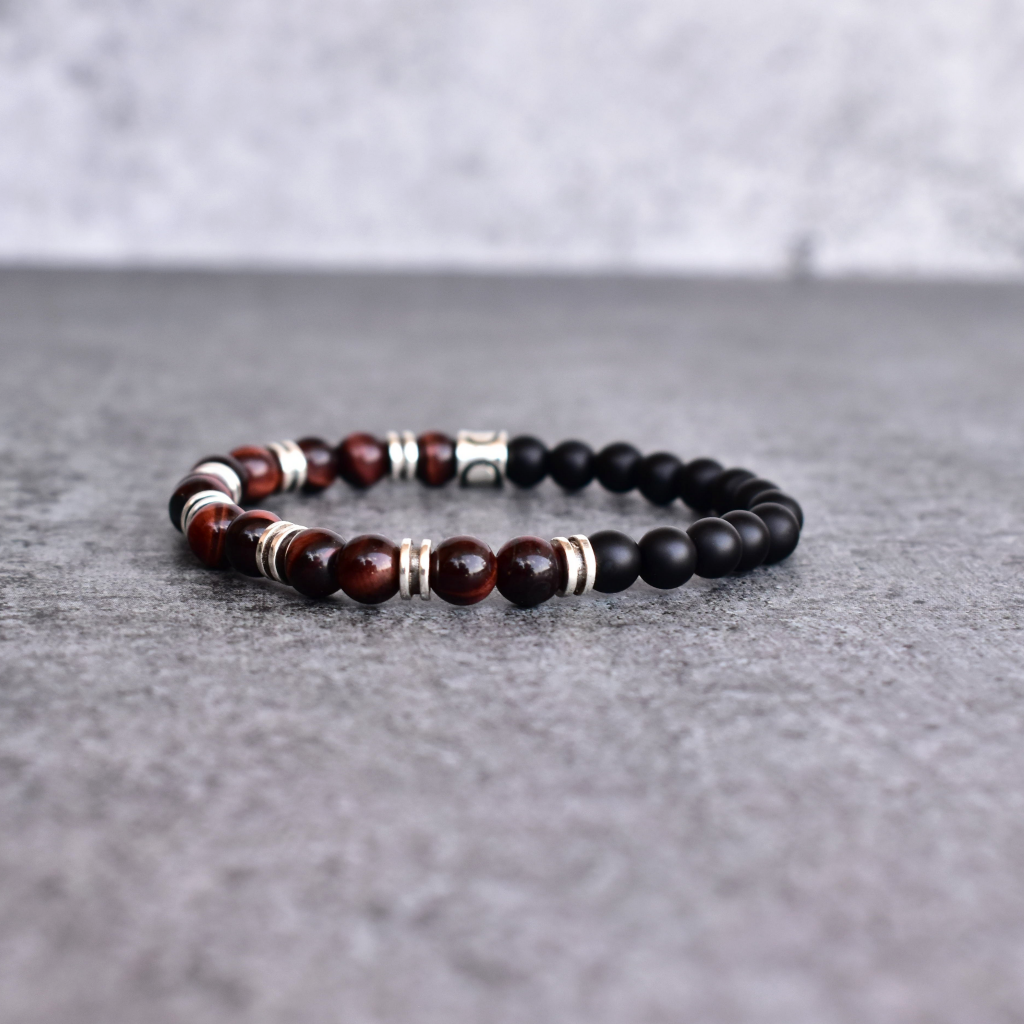 Passion - Red Tiger Eye and Black Onyx Bracelet -