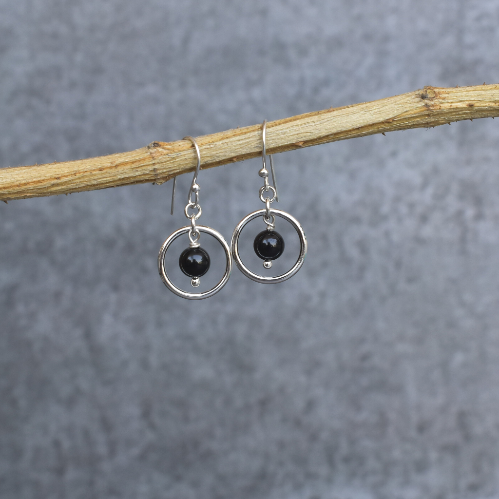 Peaceful- Black Onyx Earrings -