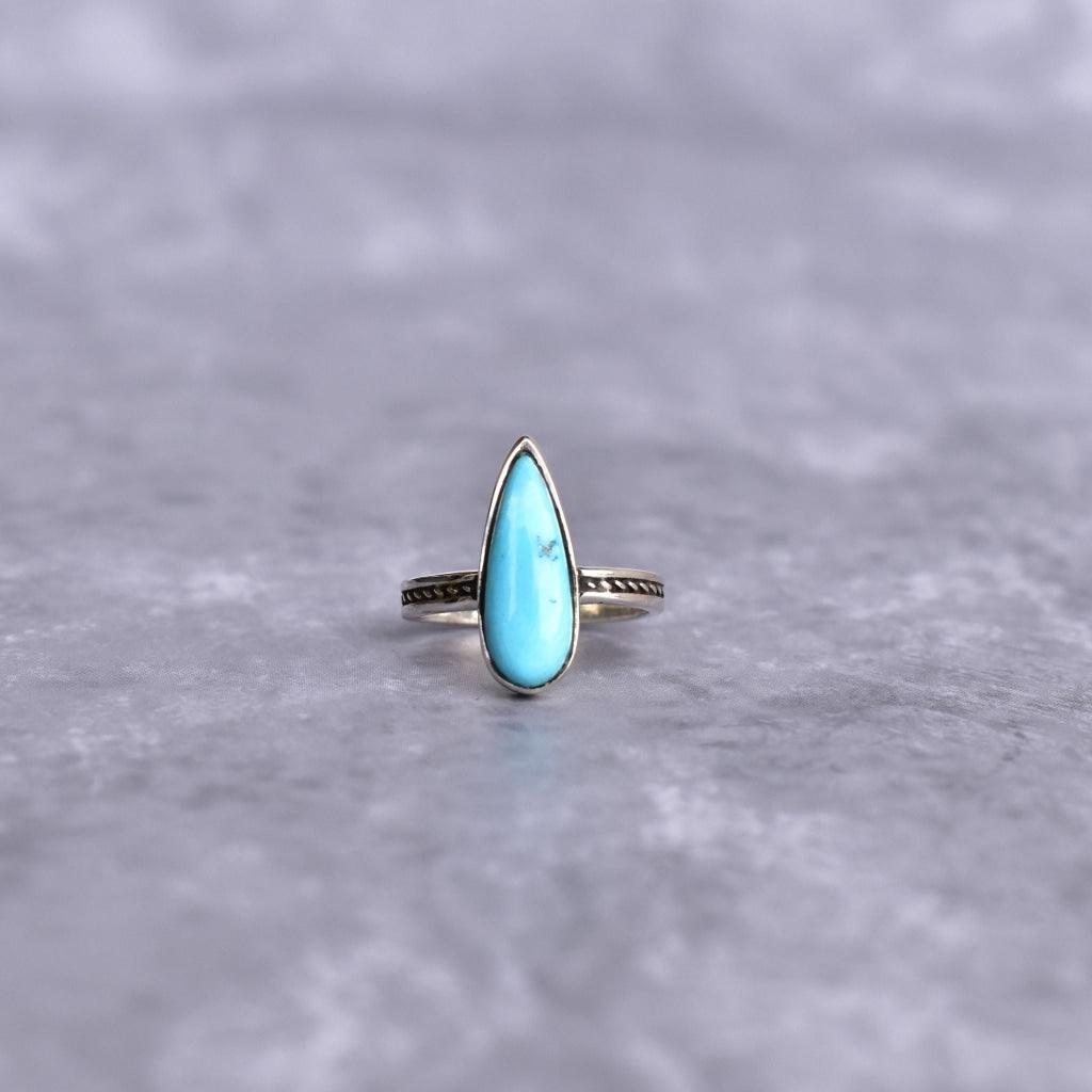 Teardrop Aquamarine Ring Sterling Silver – Boho Magic Jewelry