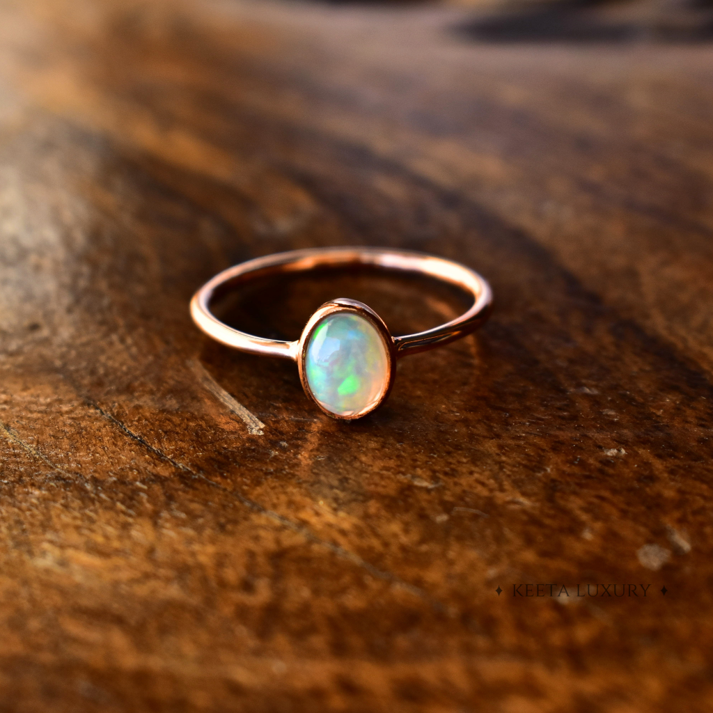 Buy Rainbow Essence Simple Opal Ring Online at Keeta Luxury