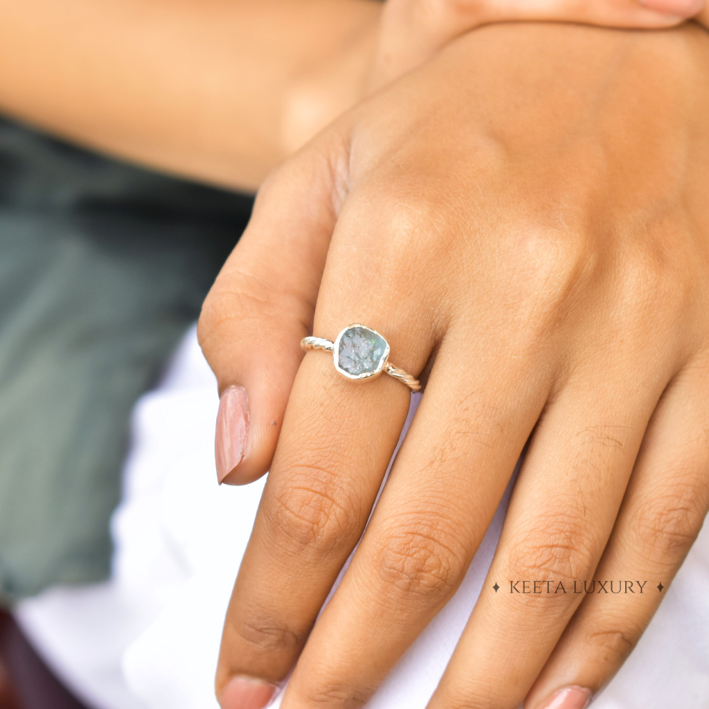 Raw Beauty - Aquamarine Ring -