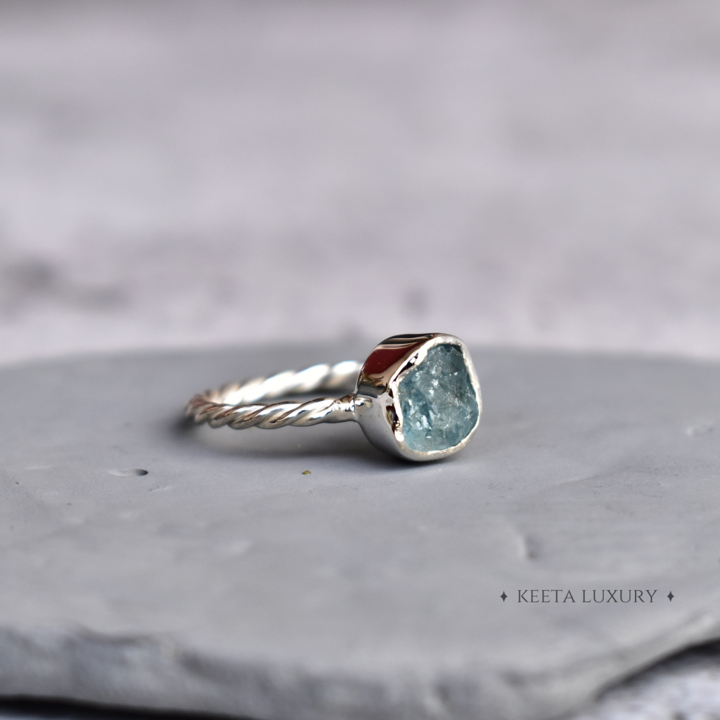 Raw Beauty - Aquamarine Ring -