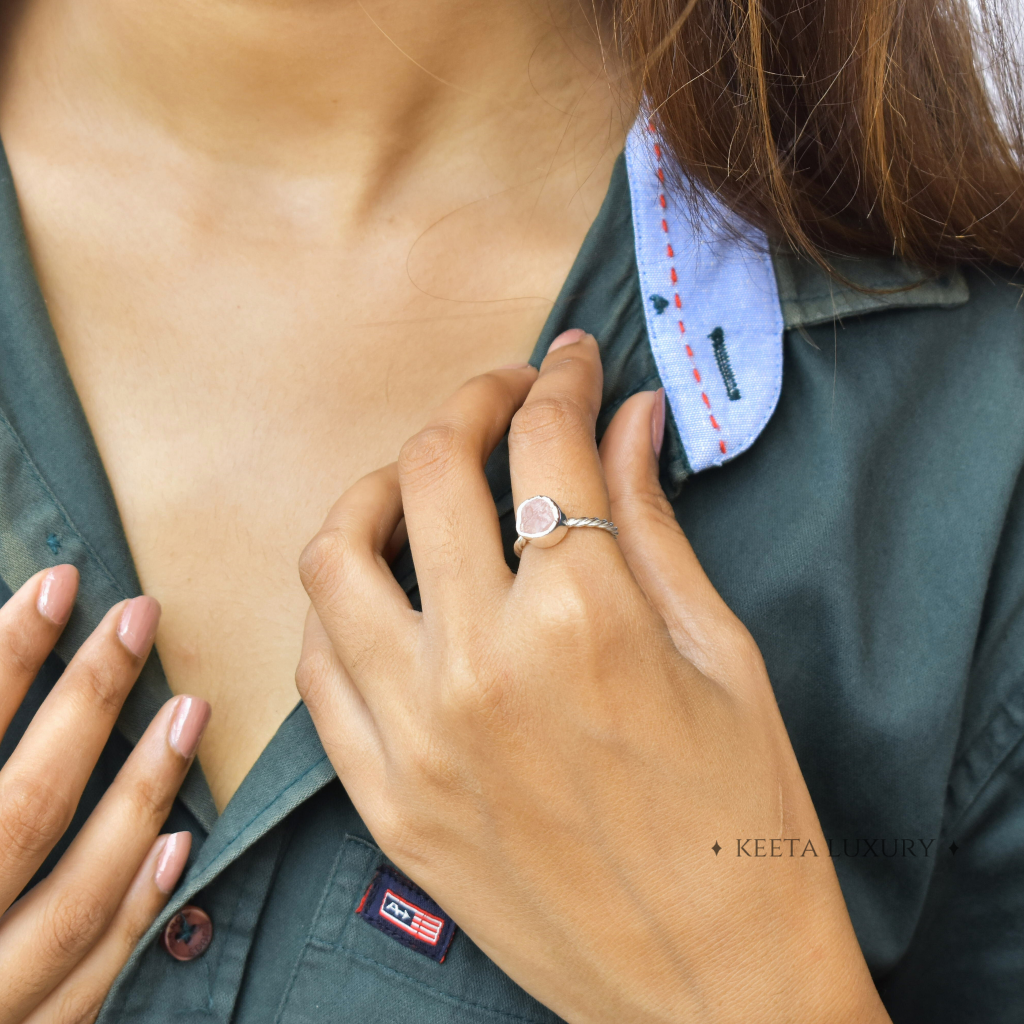 Raw Beauty - Rose Quartz Ring -