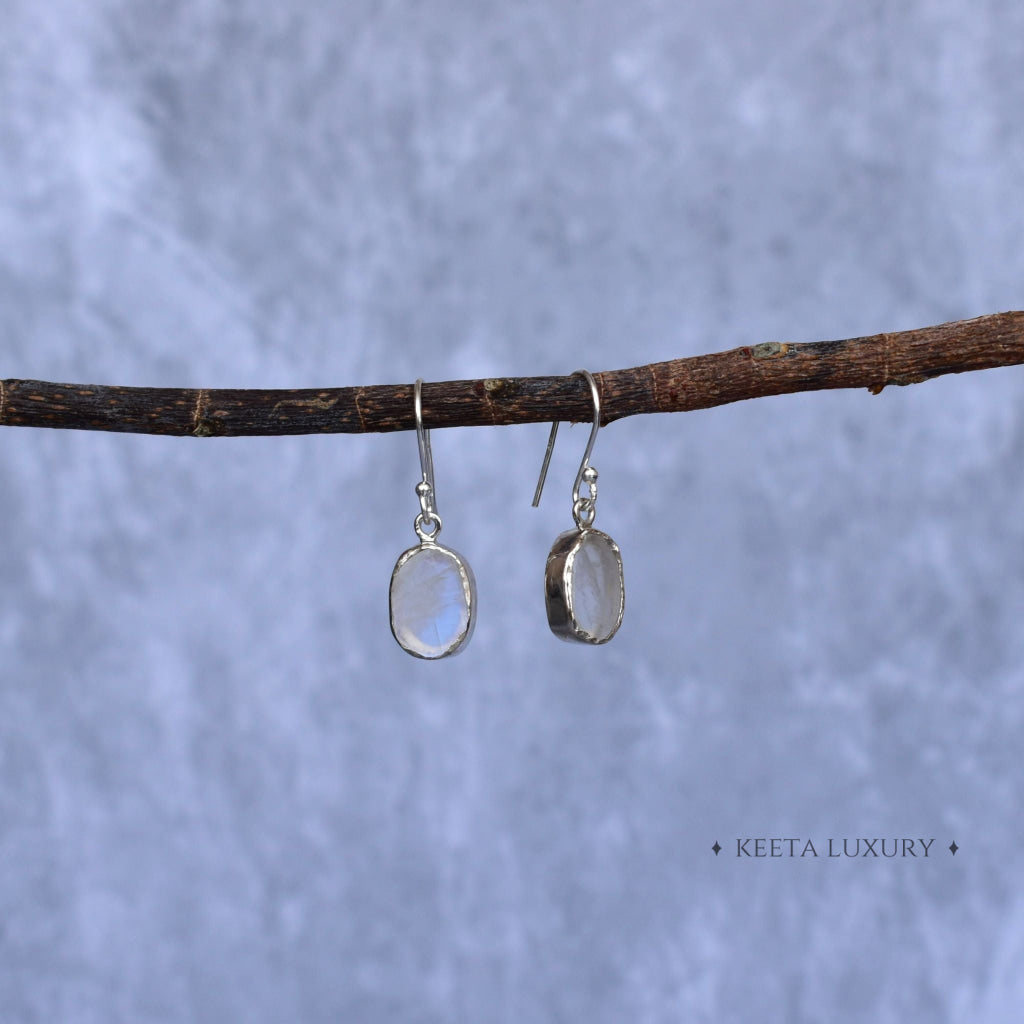 Raw Charm - Moonstone Earrings