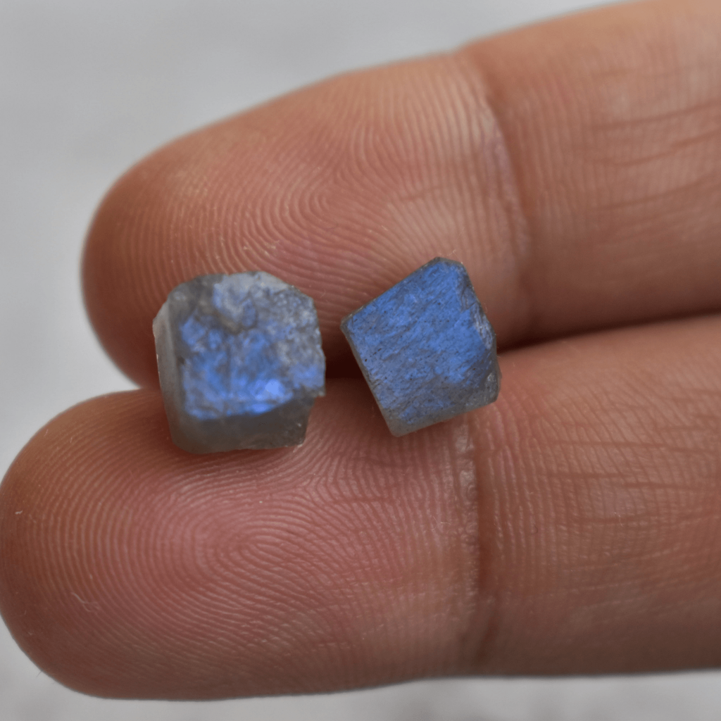 Raw - Labradorite Studs -