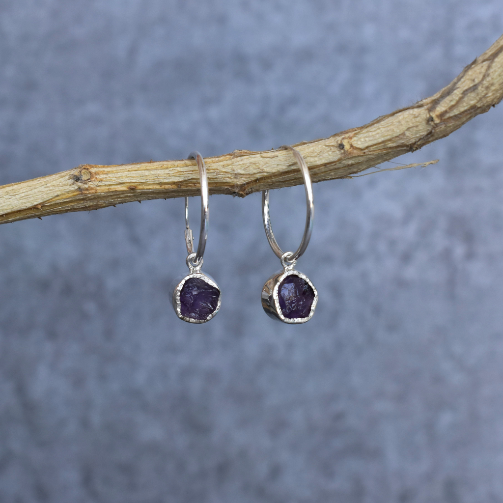 Raw Regency - Amethyst Earrings -