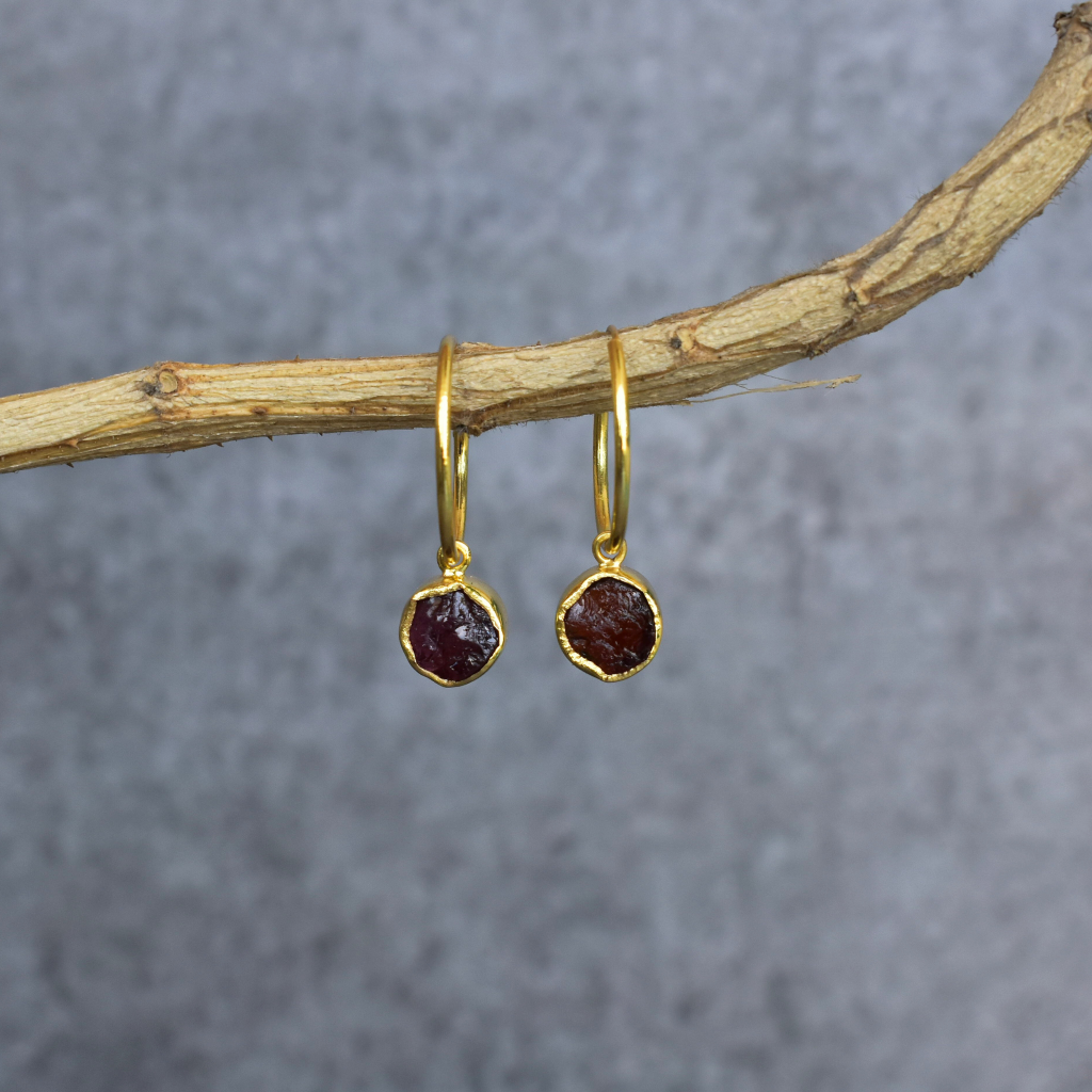 Raw Regency - Garnet Earrings -