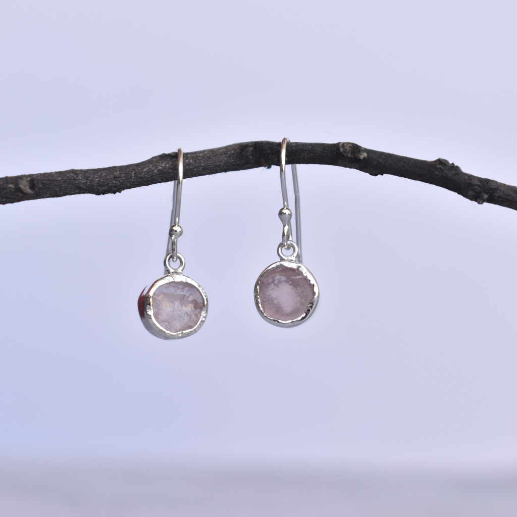 Rawnetic - Rose quartz Earrings -