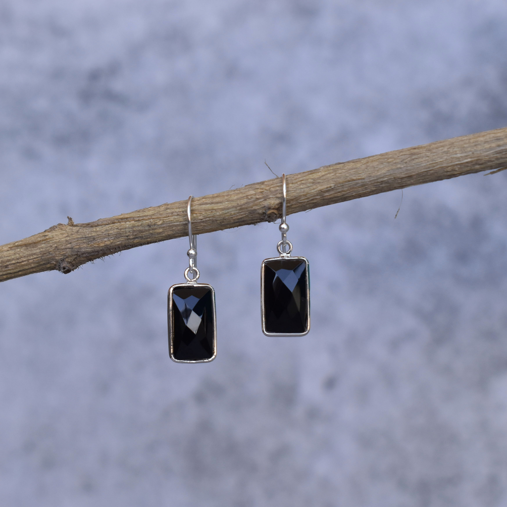 Rectangular Strength - Black Onyx Earrings -