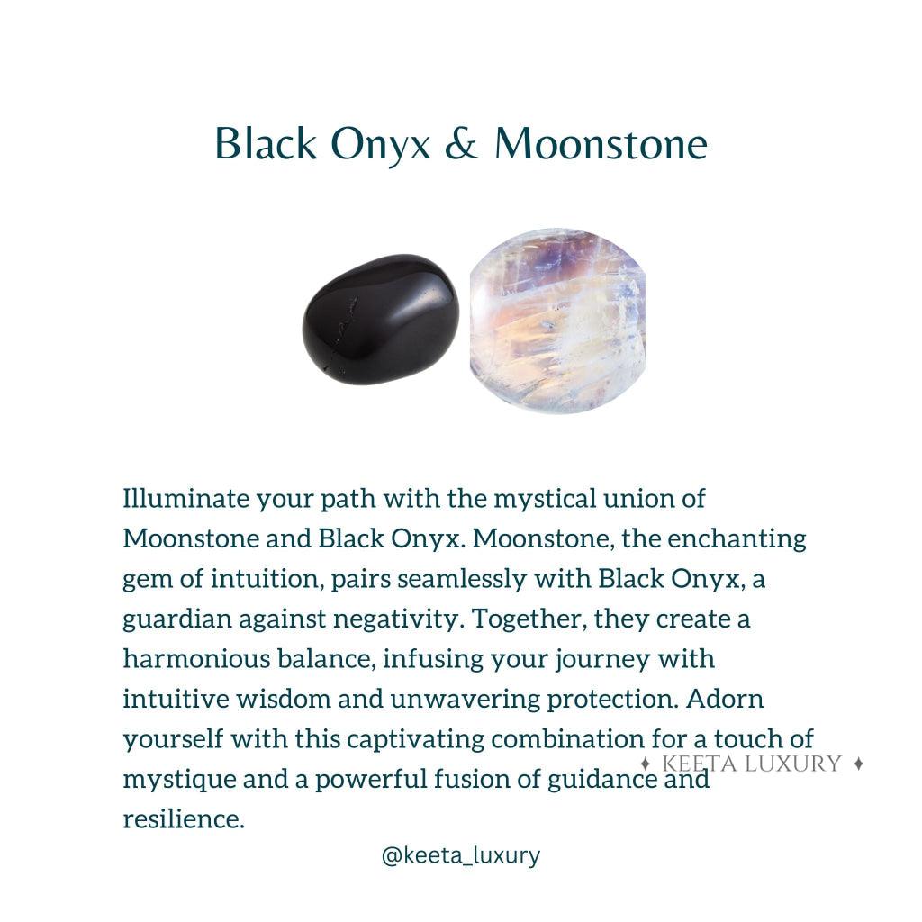 Rise And Shine - Black Onyx and Moonstone Bracelets -