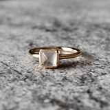 Romantic Square- Rose Quartz Ring