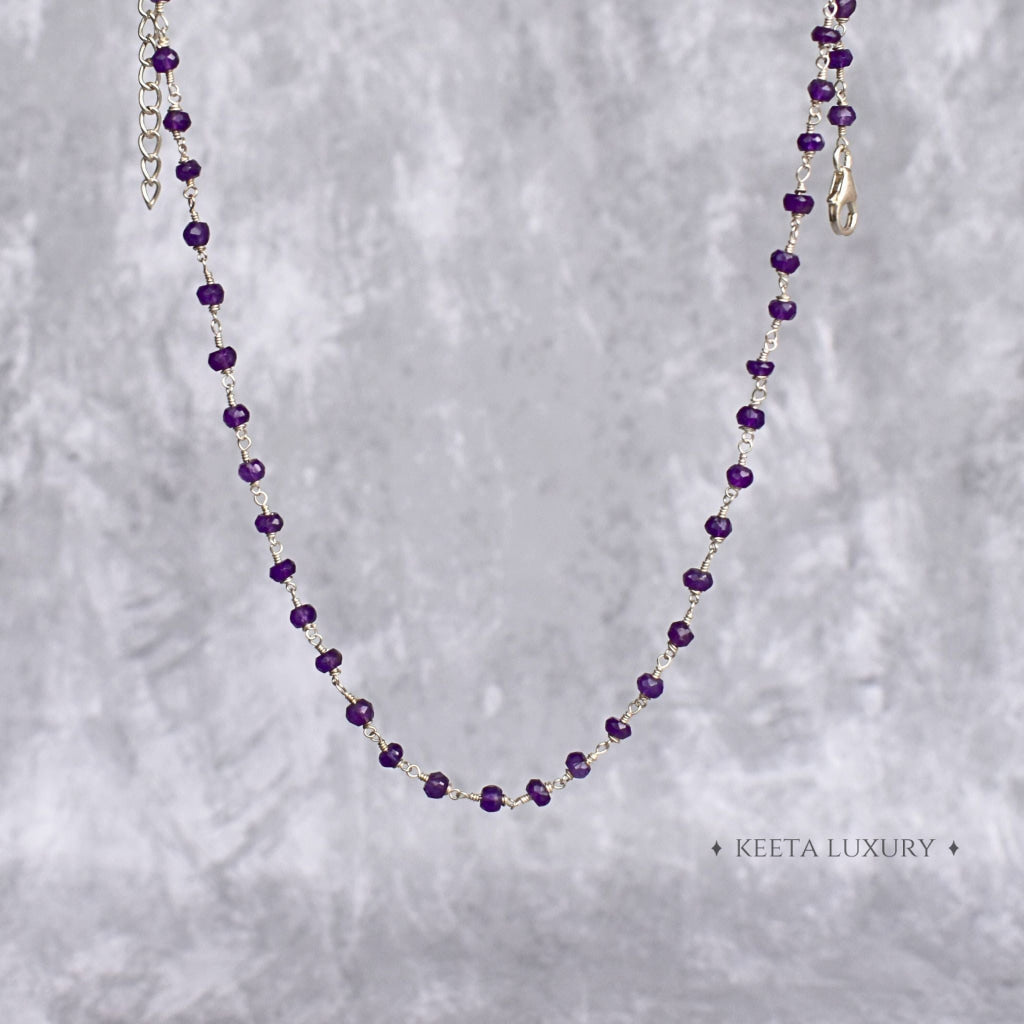 Rosary Charm - Amethyst Necklace Necklaces