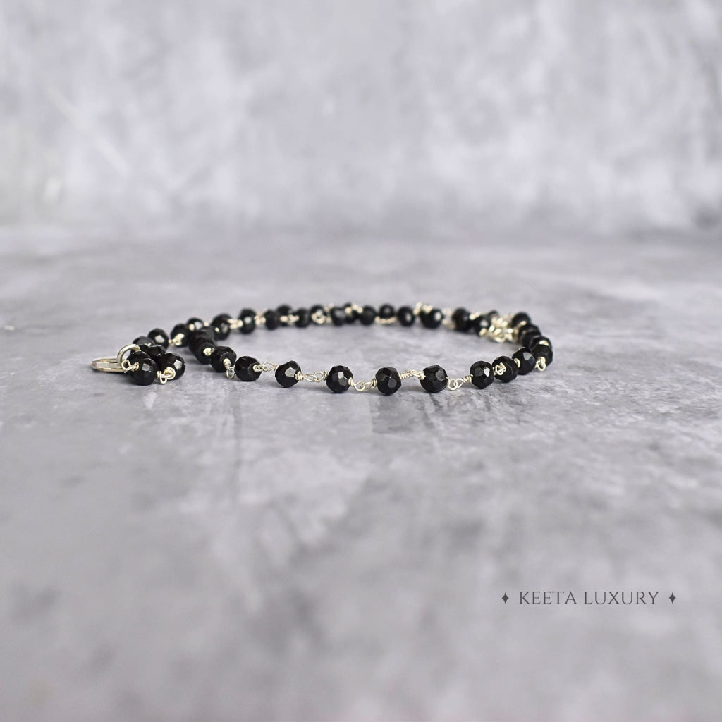 Rosary Charm - Black Onyx Necklace Necklace
