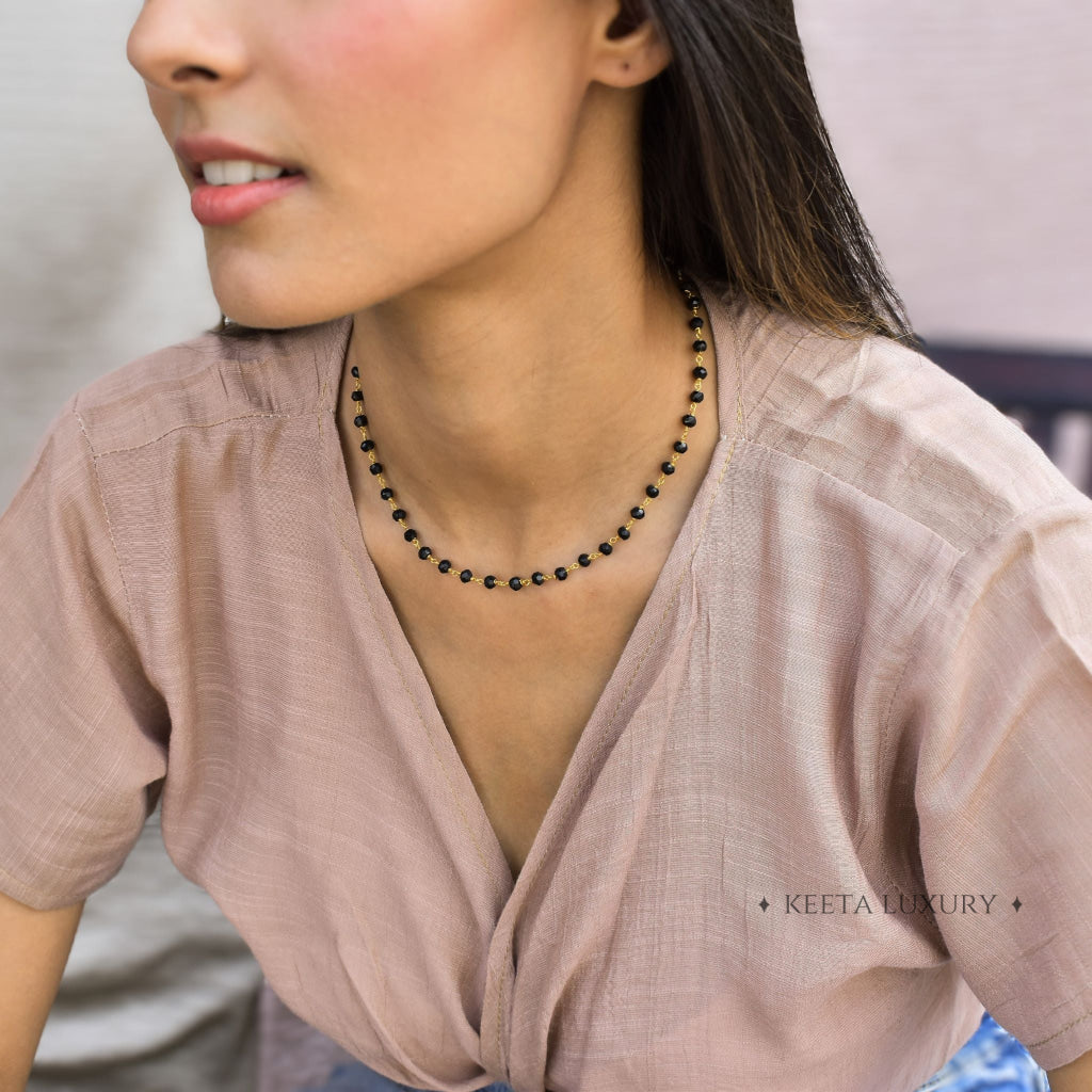 Rosary Charm - Black Onyx Necklace Necklace
