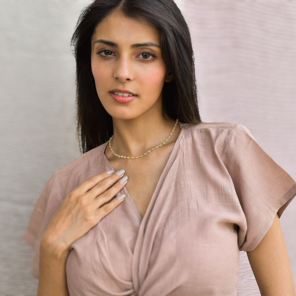 Rosary Charm - Citrine Necklace