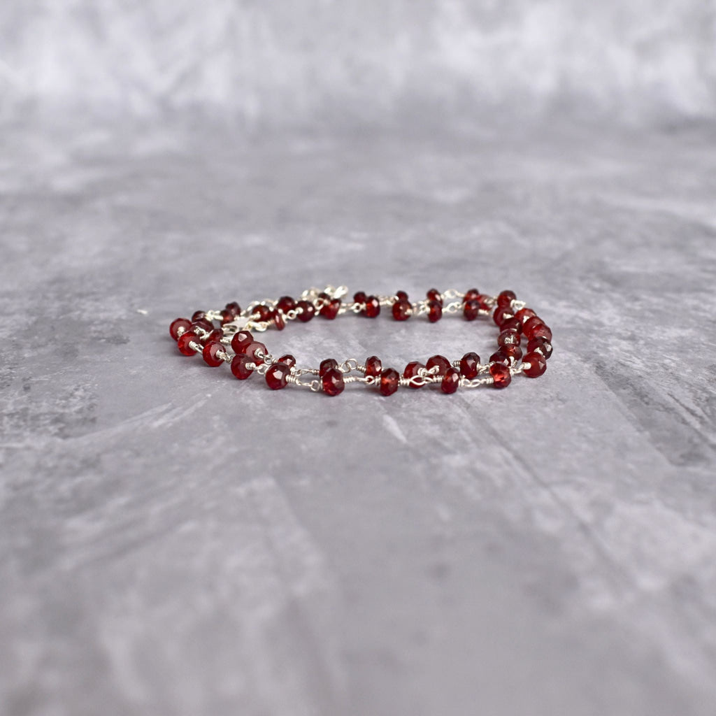 Rosary Charm - Garnet Necklace Necklace