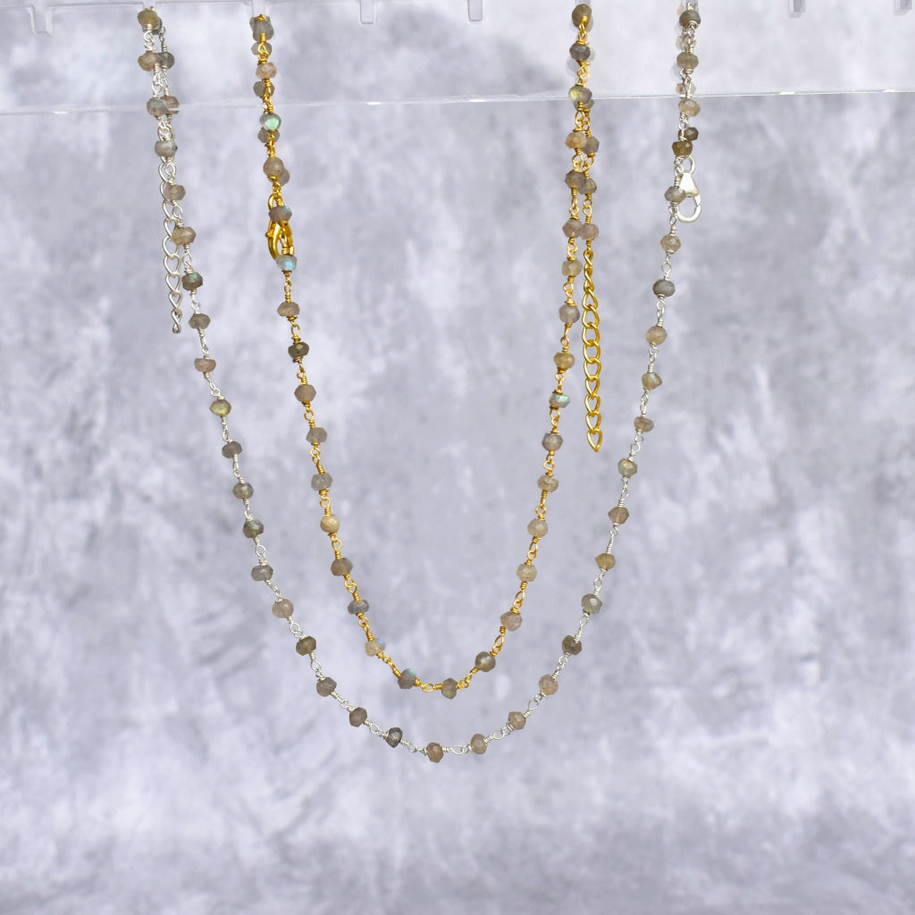 Rosary Charm - Labradorite Necklace Necklaces