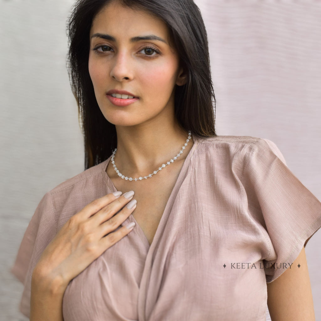 Rosary Charm - Moonstone Necklace Necklace