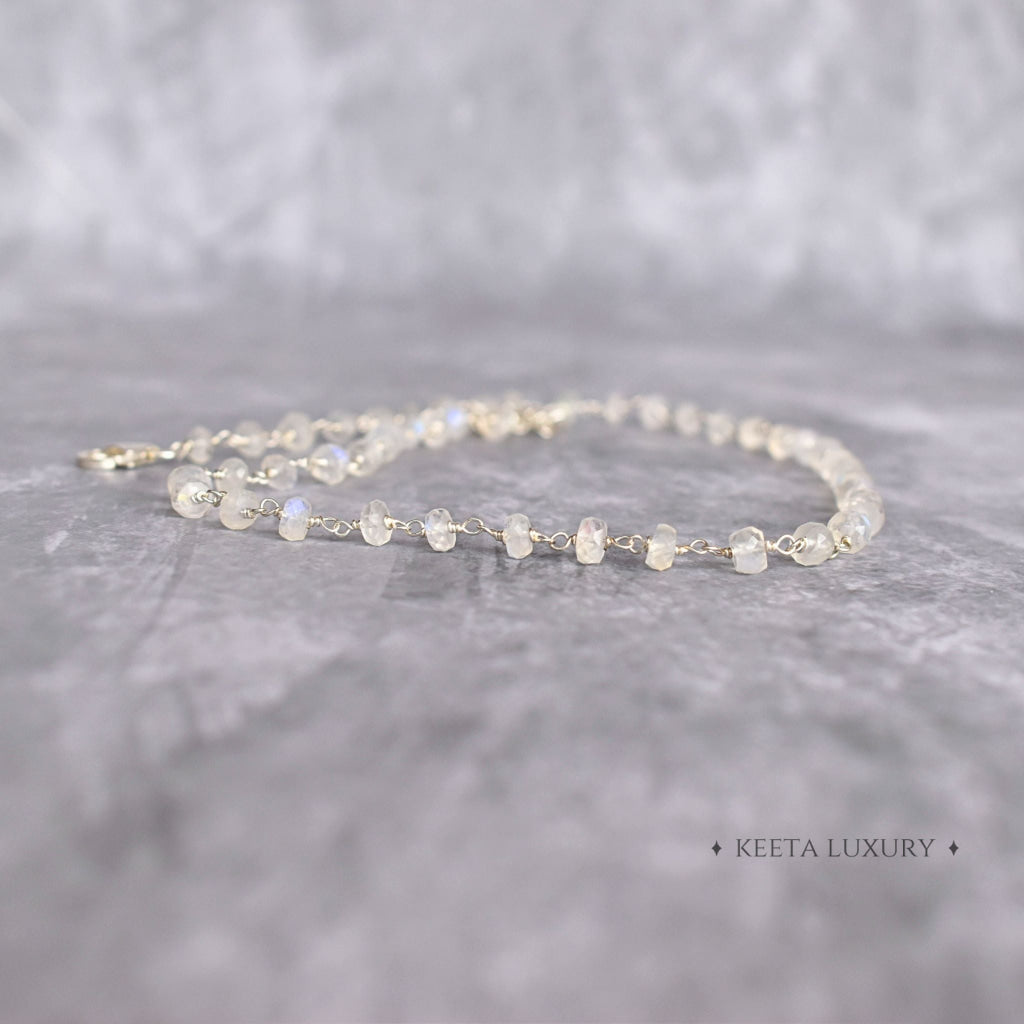 Rosary Charm - Moonstone Necklace Necklace