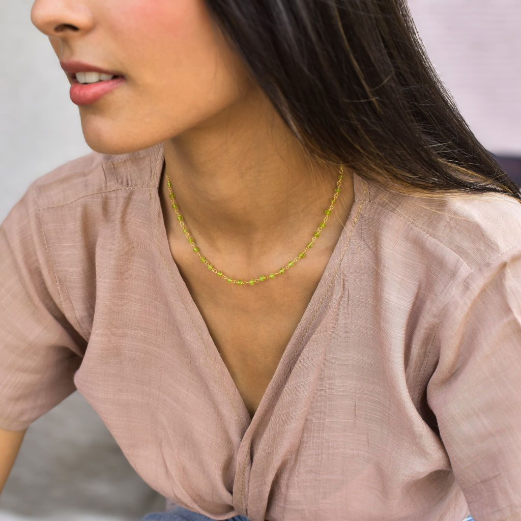 Rosary Charm - Peridot Necklace