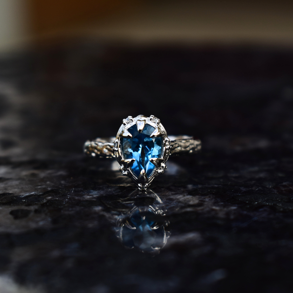 Rustic Charm - Blue Topaz Ring -