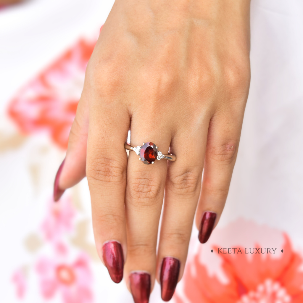 Scarlet Serenade - Garnet Ring -