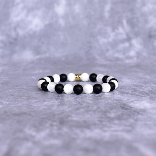 Selenite Essence - & Black Onyx Bracelet Bracelets