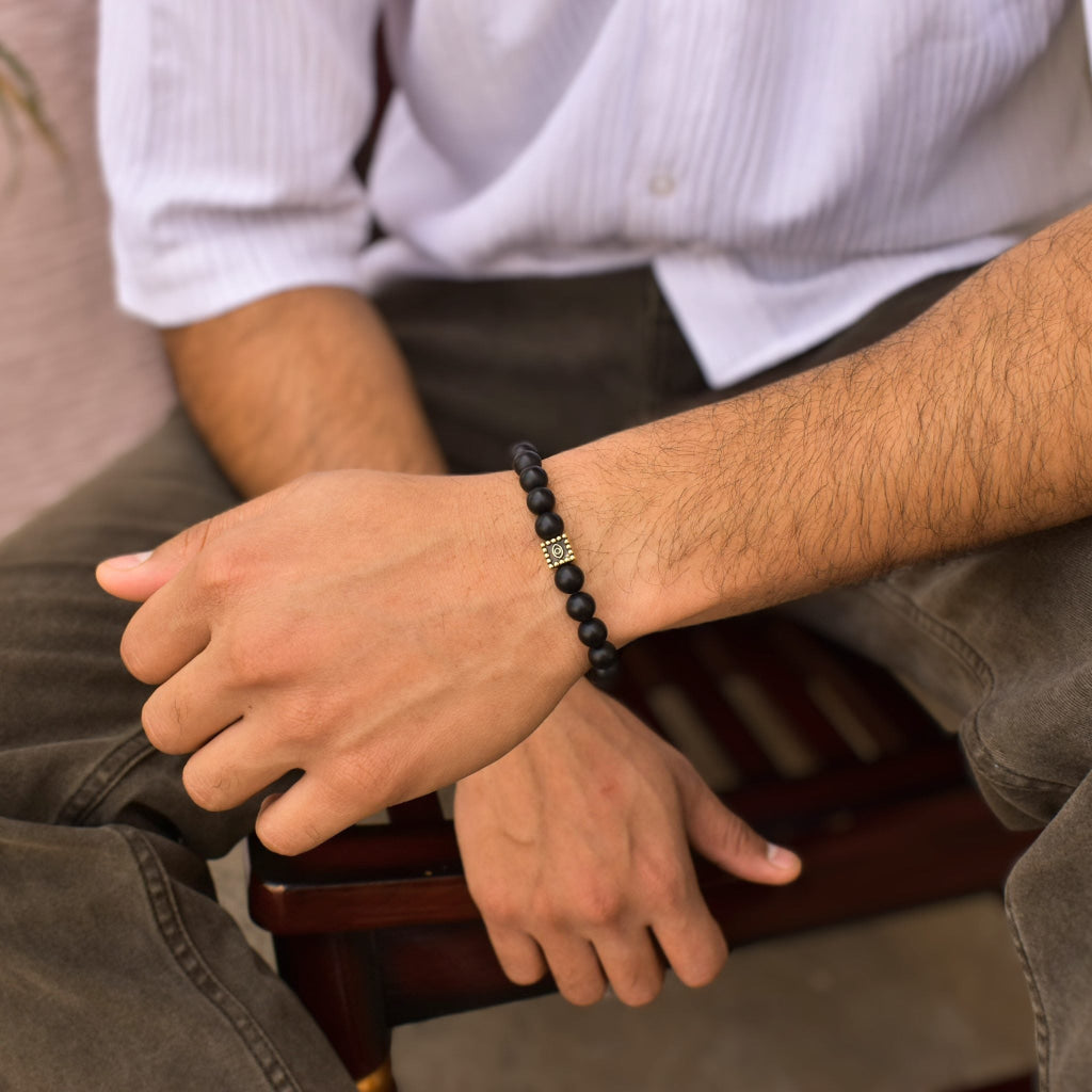 Shadow Guard - Matte Finish Onyx Bracelet -
