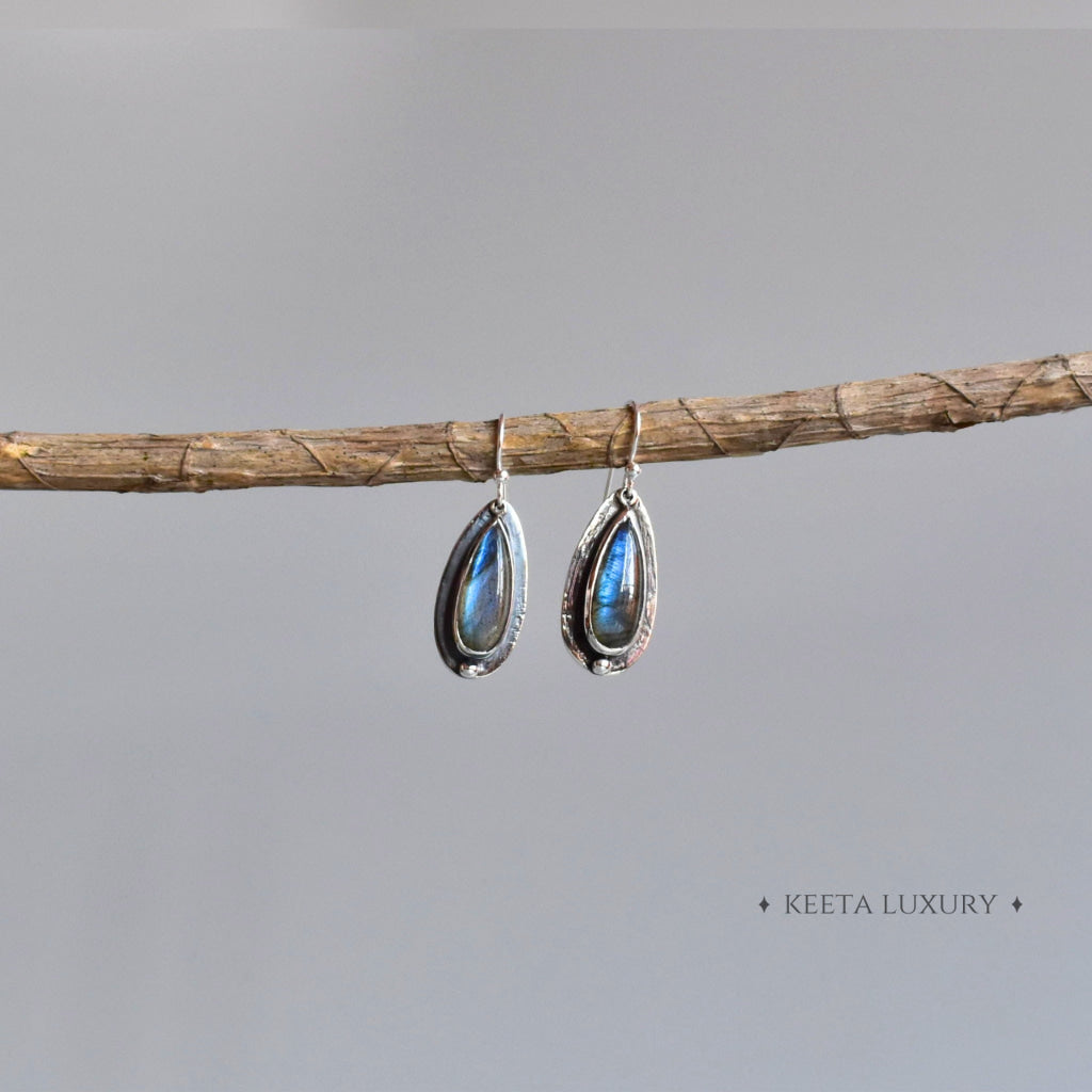Shadowed Pears - Labradorite Earrings Earrings