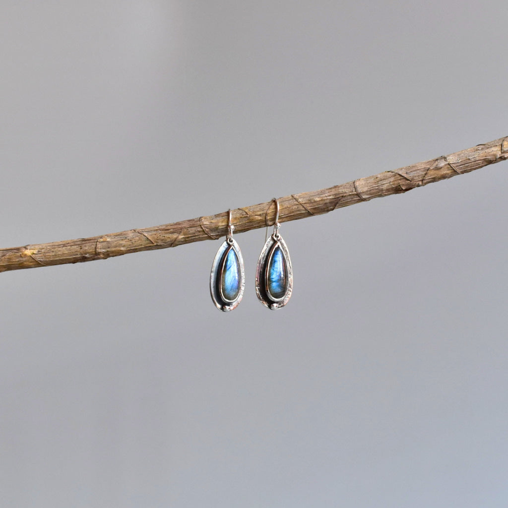 Shadowed Pears - Labradorite Earrings Earrings