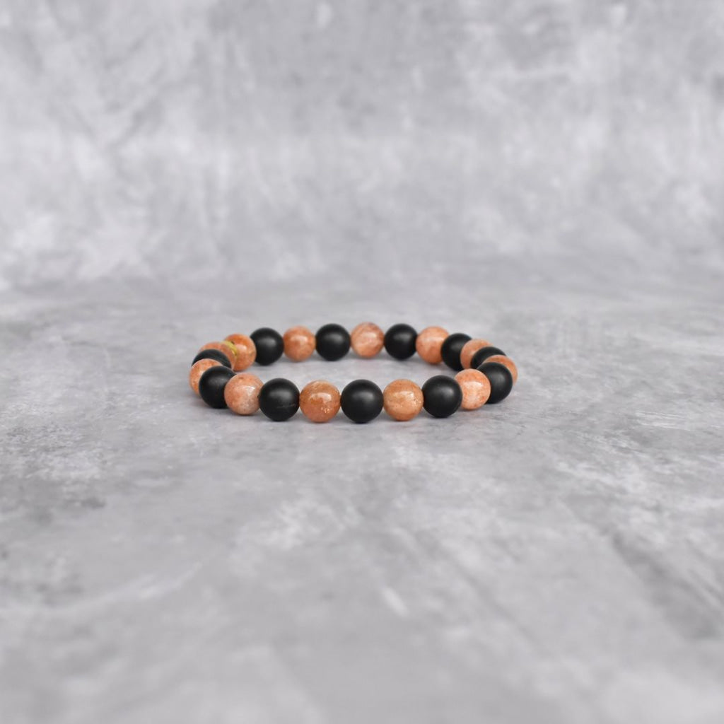 Solar Flare - Sunstone & Black Onyx Bracelet Bracelets