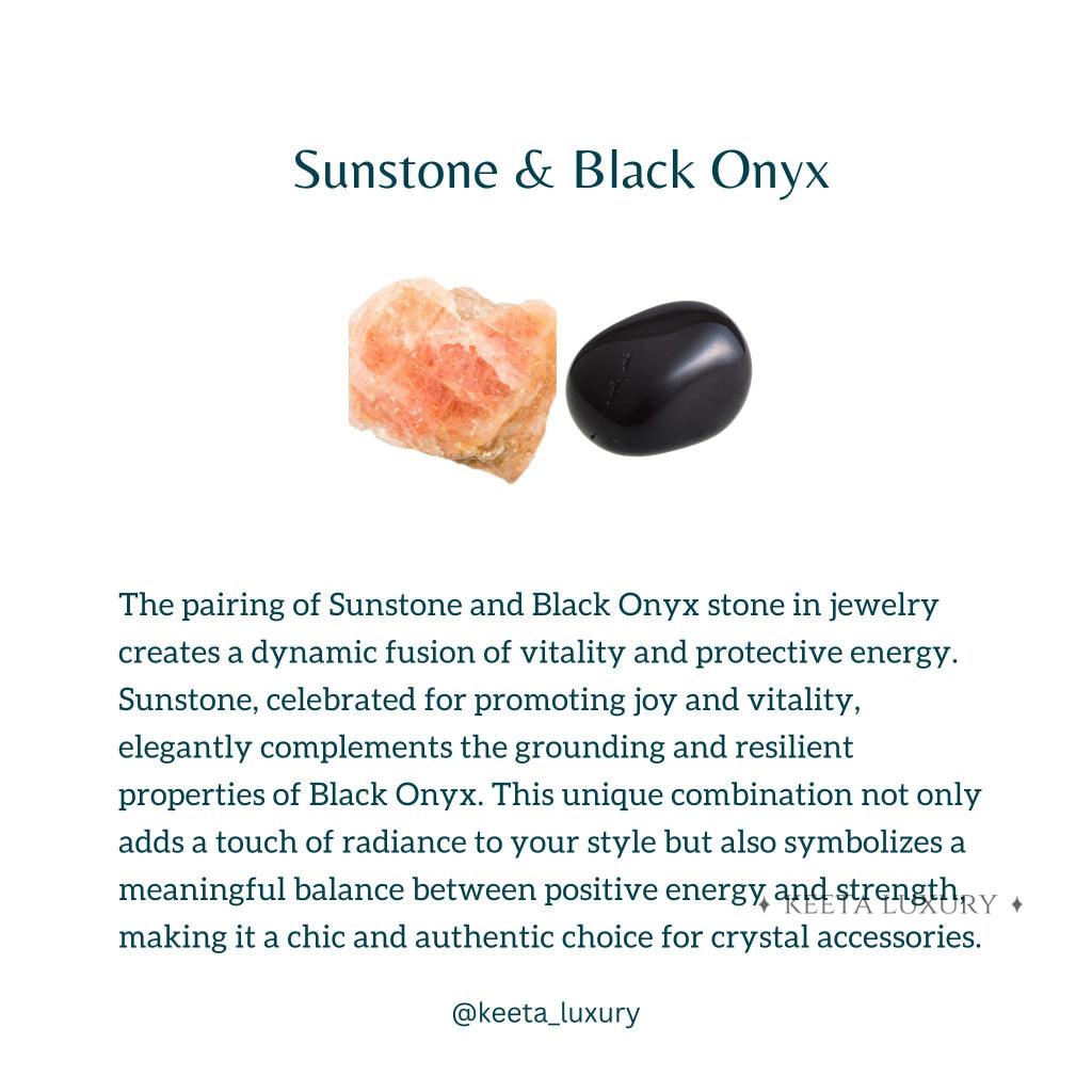 Solar Flare - Sunstone & Black Onyx Bracelet -