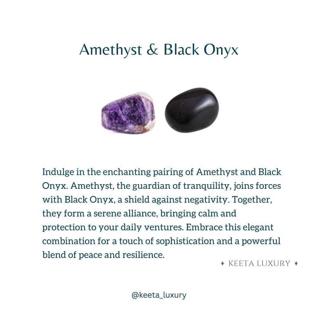 Spiritual Awareness - Amethyst & Black Onyx Bracelets -