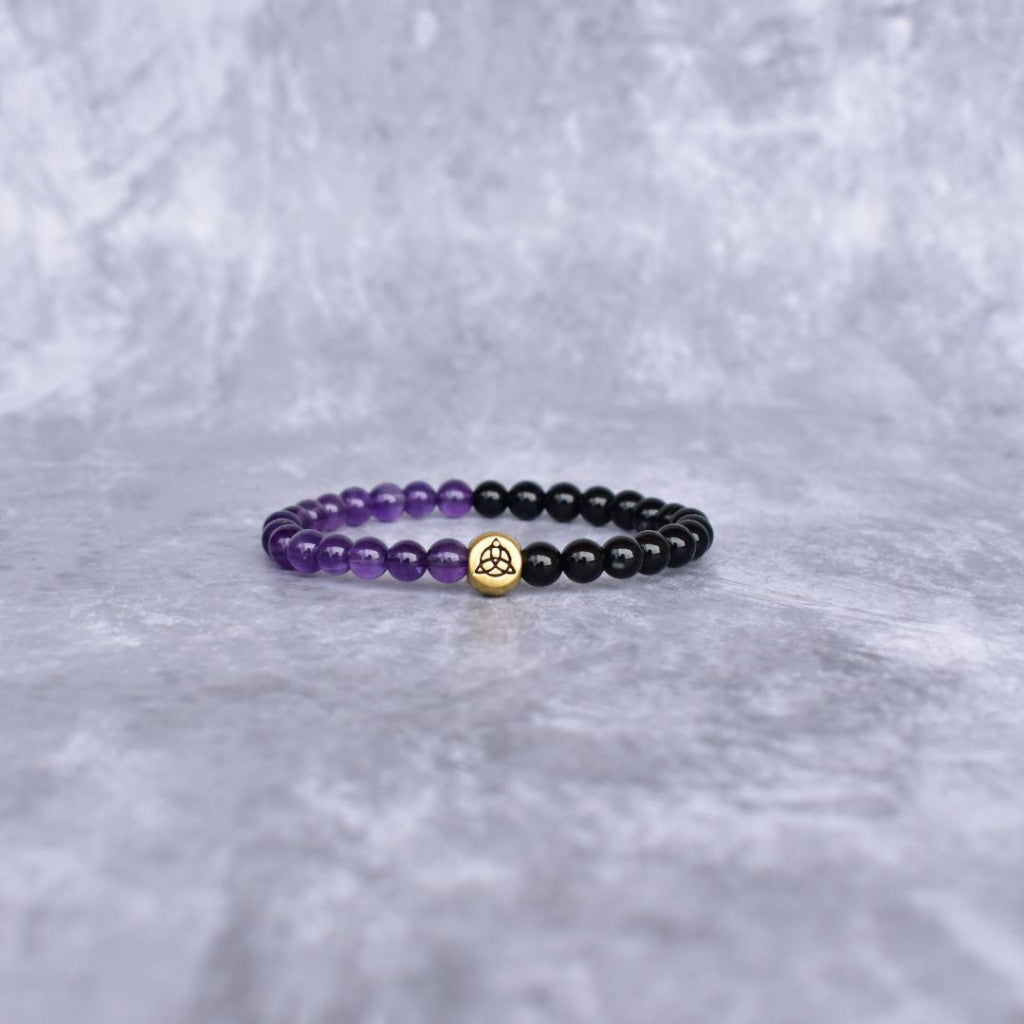 Spiritual Awareness - Amethyst & Black Onyx Bracelets Bracelets