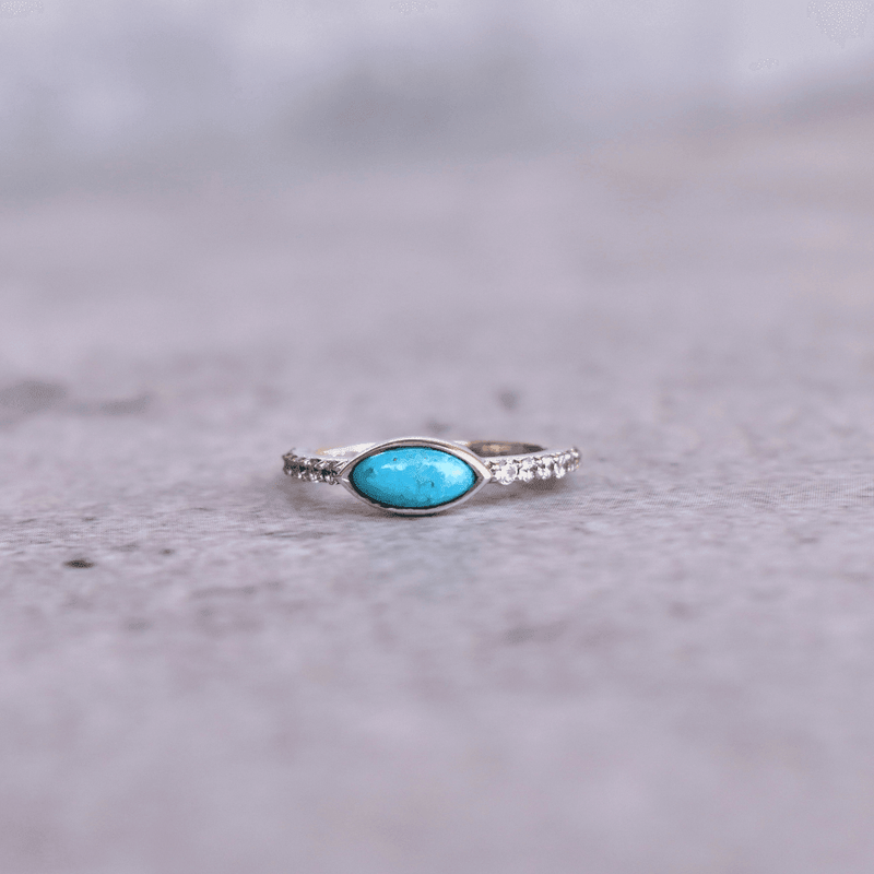 Women's Turquoise Rings Sterling Silver 925 Original Italian Retro Vintage  Gothic Stone Female Jewelry For Anniversary Wife Gift