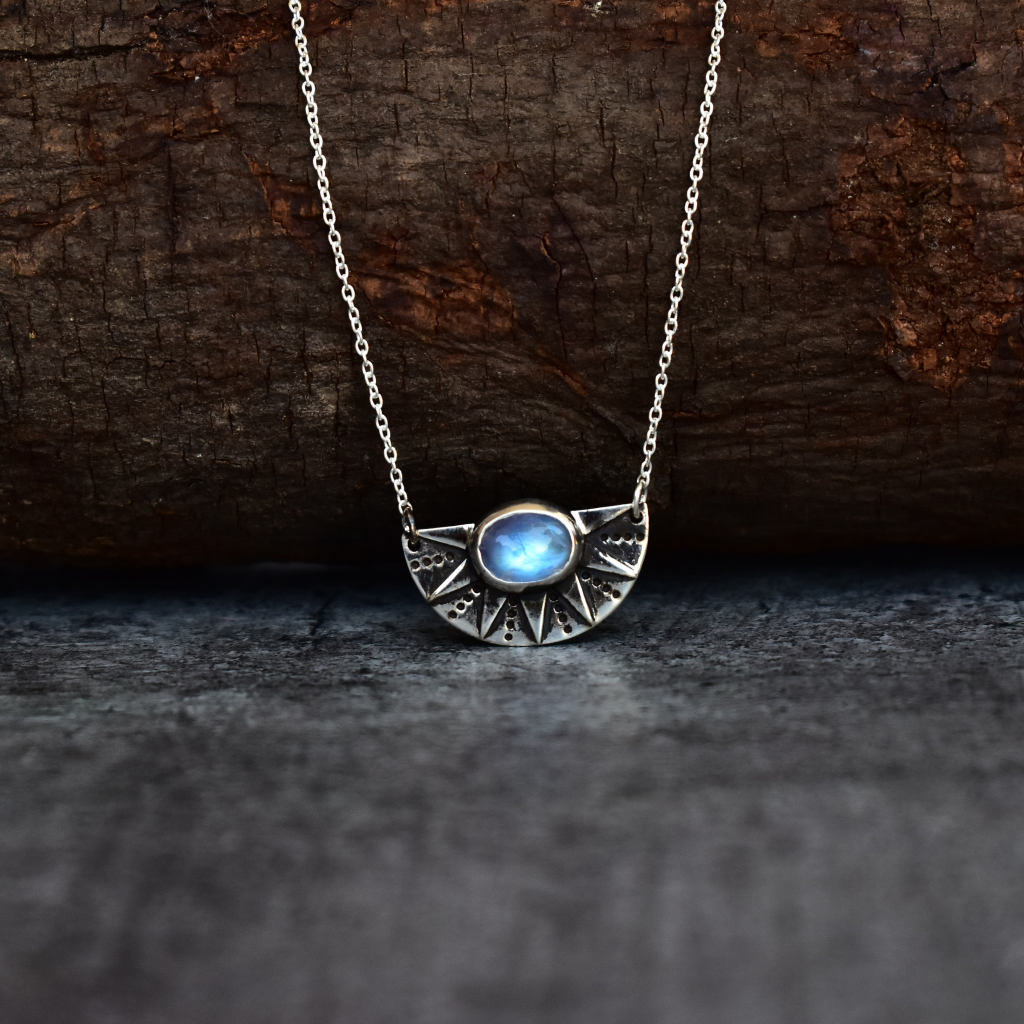 Sunrise Flower - Moonstone Necklace -