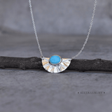 Sunrise Flower - Turquoise Necklace 18 Inches Necklace
