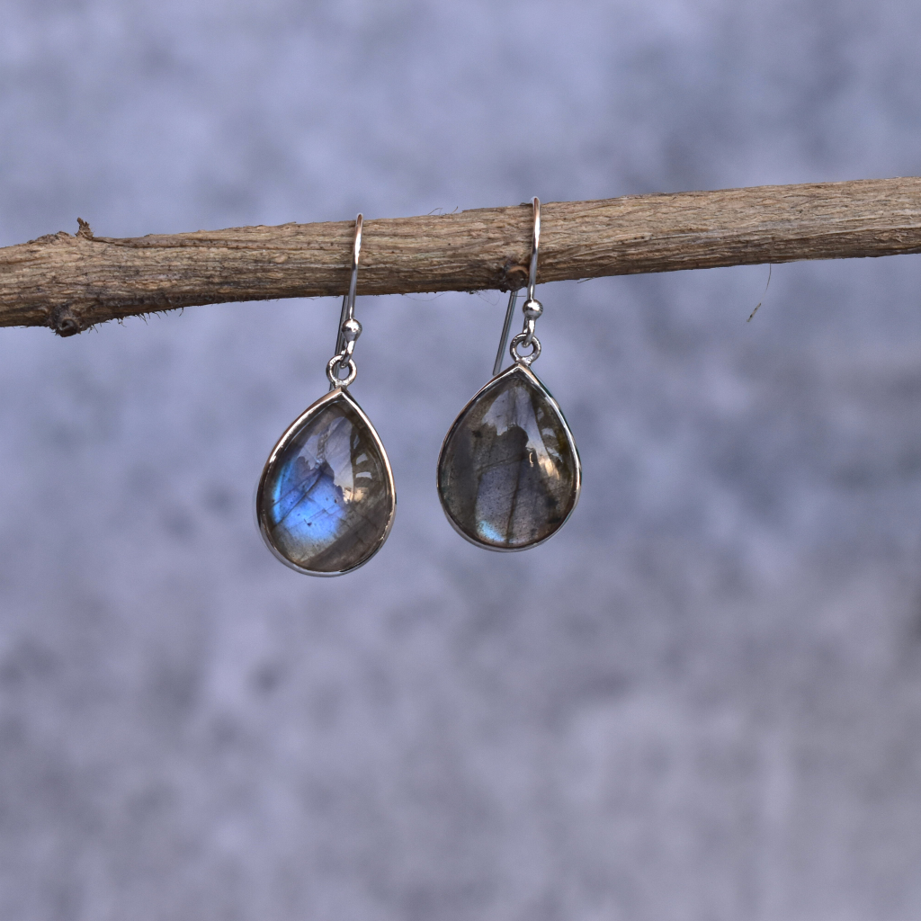 Teardrop Shine - Labradorite Dangles -